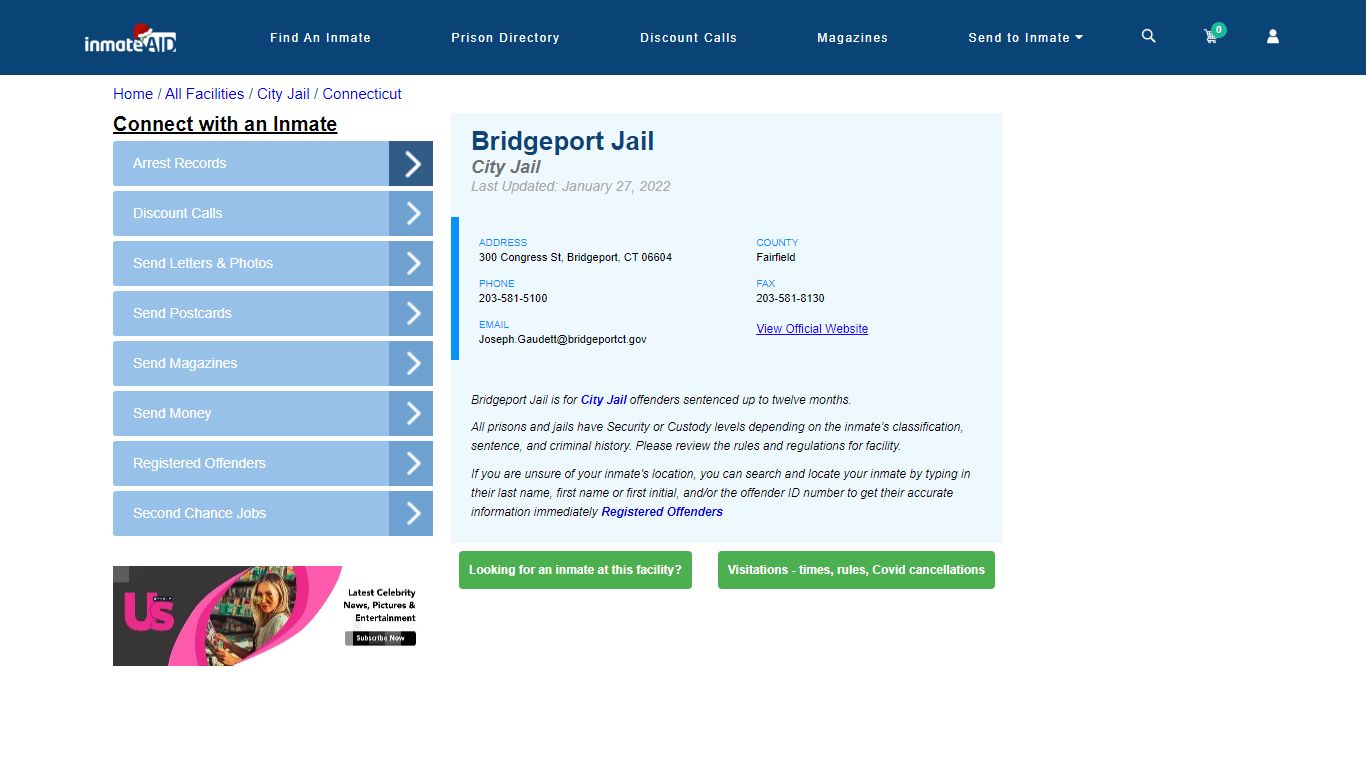 Bridgeport Jail | Inmate Locator